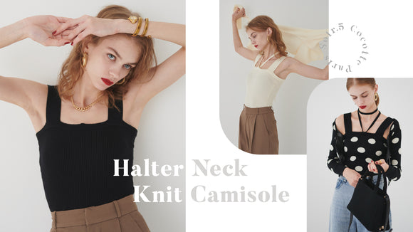 Halter neck knit cami