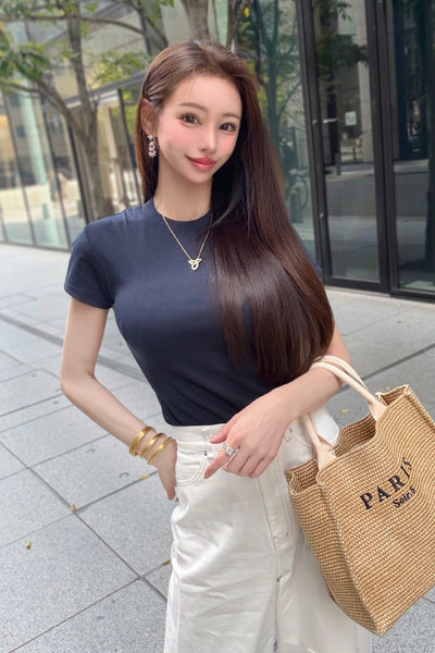 ココットパリ☆コンパクトTシャツ　ネイビー コンパクトTシャツ – Cocotte paris